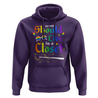 Come Out LGBT Hoodie No One Should Live In A Closet Magical Rainbow Glasses