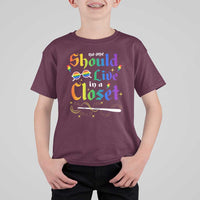 Come Out LGBT T Shirt For Kid No One Should Live In A Closet Magical Rainbow Glasses - Wonder Print Shop