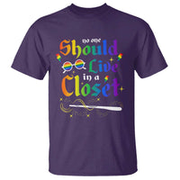 Come Out LGBT T Shirt No One Should Live In A Closet Magical Rainbow Glasses - Wonder Print Shop
