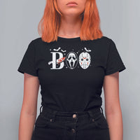 Halloween T Shirt For Women Boo Horror Murderer Masks Bat Spooky Season - Wonder Print Shop