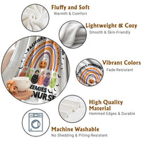 NICU Nurse Halloween Throw Blanket Pacifiers Pumpkins And Preemies Baby Rainbow Bat - Wonder Print Shop