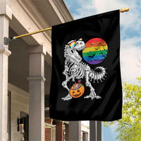 Halloween LGBT Garden Flag Scary Dinosaur Skeleton T rex Rainbow Moon - Wonder Print Shop