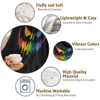 Funny Halloween LGBT Throw Blanket Jack O Lantern Scary Carved Pumpkin Face Rainbow Flag - Wonder Print Shop