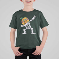 Day Of The Dead T Shirt For Kid Dabbing Pumpkin Skeleton Halloween Sugar Skull - Wonder Print Shop