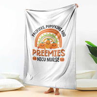 Halloween Nurse Throw Blanket Pacifiers Pumpkins And Preemies Baby Pumpkin Rainbow Fall Season - Wonder Print Shop