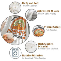 Halloween Nurse Throw Blanket Pacifiers Pumpkins And Preemies Baby Pumpkin Rainbow Fall Season - Wonder Print Shop