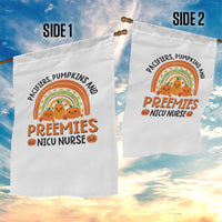 Halloween Nurse Garden Flag Pacifiers Pumpkins And Preemies Baby Pumpkin Rainbow Fall Season - Wonder Print Shop