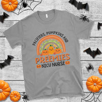 Halloween Nurse T Shirt Pacifiers Pumpkins And Preemies Baby Pumpkin Rainbow Fall Season - Wonder Print Shop