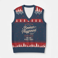 Welcome To The Boomer Playground V-Neck Knit Sweater Vest Funny Baby Boomer Generation - Wonder Print Shop