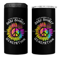 Proud Member Of The Baby Boomer Generation 4 in 1 Can Cooler Tumbler Hippie Sunflower - Wonder Print Shop