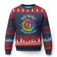 Proud Member Of The Baby Boomer Generation Ugly Christmas Sweater Hippie Sunflower - Wonder Print Shop
