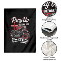 Pray Up Before You Mount Up Garden Flag Christian Biker Religious Faith - Wonder Print Shop