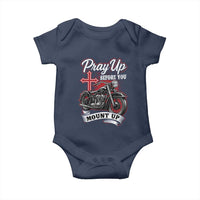 Pray Up Before You Mount Up Baby Onesie Christian Biker Religious Faith - Wonder Print Shop