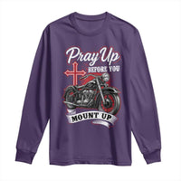 Pray Up Before You Mount Up Long Sleeve Shirt Christian Biker Religious Faith - Wonder Print Shop