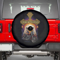 Christian Biker I Ride With Jesus Spare Tire Cover Religious Faith Motorcycle Rider Eagle - Wonder Print Shop