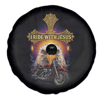 Christian Biker I Ride With Jesus Spare Tire Cover Religious Faith Motorcycle Rider Eagle - Wonder Print Shop
