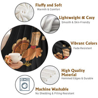 Funny Thanksgiving Christmas Triple Ho Santa Turkey Throw Blanket - Wonder Print Shop