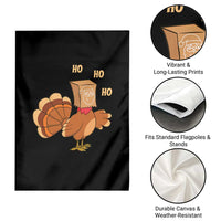 Funny Thanksgiving Christmas Triple Ho Santa Turkey Garden Flag - Wonder Print Shop