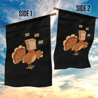 Funny Thanksgiving Christmas Triple Ho Santa Turkey Garden Flag - Wonder Print Shop