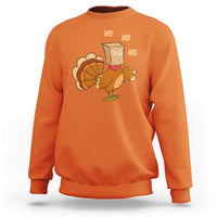 Funny Thanksgiving Christmas Triple Ho Santa Turkey Sweatshirt - Wonder Print Shop