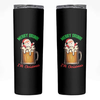 Funny Christmas Beer Skinny Tumbler Merry Drunk I'm Xmas Wasted Santa - Wonder Print Shop