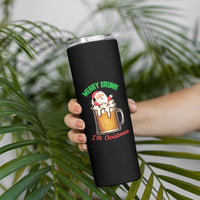 Funny Christmas Beer Skinny Tumbler Merry Drunk I'm Xmas Wasted Santa - Wonder Print Shop