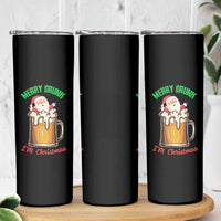 Funny Christmas Beer Skinny Tumbler Merry Drunk I'm Xmas Wasted Santa - Wonder Print Shop
