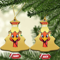 Funny Xmas Thanksgiving Christmas Ornament Merry Thanksmas Turkey Reindeer Antler Baubles - Wonder Print Shop