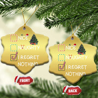 Funny Nice Naughty And I Regret Nothing Xmas List Christmas Ornament Xmas Tree Candy Cane - Wonder Print Shop
