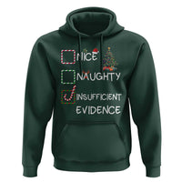 Funny Nice Naughty Insufficient Evidence Hoodie Christmas Tree Candy Cane