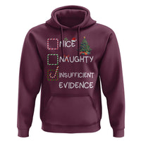 Funny Nice Naughty Insufficient Evidence Hoodie Christmas Tree Candy Cane