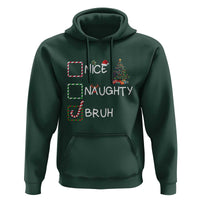 Funny Nice Naughty Bruh Hoodie Christmas Tree Candy Cane