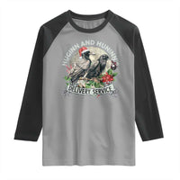 Christmas Viking Raglan Shirt Huginn And Hunninn's Delivery Service Raven - Wonder Print Shop