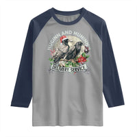 Christmas Viking Raglan Shirt Huginn And Hunninn's Delivery Service Raven - Wonder Print Shop