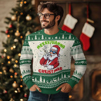 Funny Xmas Weed Ugly Christmas Sweater Merryjuanna Christmas Santa Xmas - Wonder Print Shop