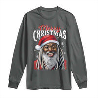 Merry Christmas Dreadlocks Black Santa Long Sleeve Shirt