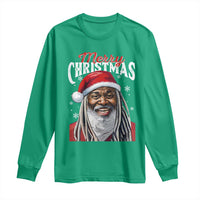 Merry Christmas Dreadlocks Black Santa Long Sleeve Shirt