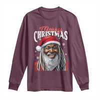 Merry Christmas Dreadlocks Black Santa Long Sleeve Shirt