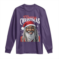 Merry Christmas Dreadlocks Black Santa Long Sleeve Shirt