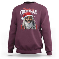 Merry Christmas Dreadlocks Black Santa Sweatshirt - Wonder Print Shop