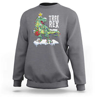 Funny Christmas T-Rex Sweatshirt Tree Rex Dinosaur Xmas Tree - Wonder Print Shop