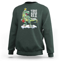 Funny Christmas T-Rex Sweatshirt Tree Rex Dinosaur Xmas Tree - Wonder Print Shop