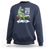 Funny Christmas T-Rex Sweatshirt Tree Rex Dinosaur Xmas Tree - Wonder Print Shop