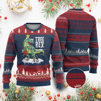 Funny Christmas Dinosaur Ugly Christmas Sweater Tree Rex Dinosaur Xmas Tree - Wonder Print Shop