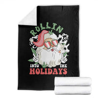 Funny Weed Christmas Throw Blanket Rollin Into The Holidays Santa Xmas - Wonder Print Shop