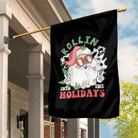 Funny Weed Christmas Garden Flag Rollin Into The Holidays Santa Xmas - Wonder Print Shop