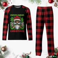 Funny Weed Christmas Plaid Pajama Set Merry Juana Xmas Santa - Wonder Print Shop