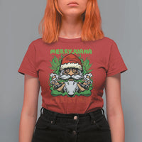 Funny Weed Christmas T Shirt For Women Merry Juana Xmas Santa - Wonder Print Shop