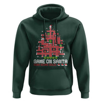 Funny Christmas Santa Gamers Hoodie Game On Santa Chimney Xmas Tree