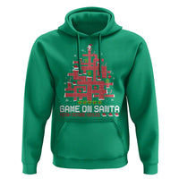 Funny Christmas Santa Gamers Hoodie Game On Santa Chimney Xmas Tree